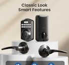 Veise 无钥匙入户门锁，带 2 个把手 - 电子键盘门栓，易于安装的智能数字前门锁套装，哑光黑