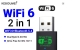 900Mbps USB WiFi 蓝牙 5.4 二合一适配器 双频 2.4G 5GHz USB WiFi 6 网络无线 WLAN