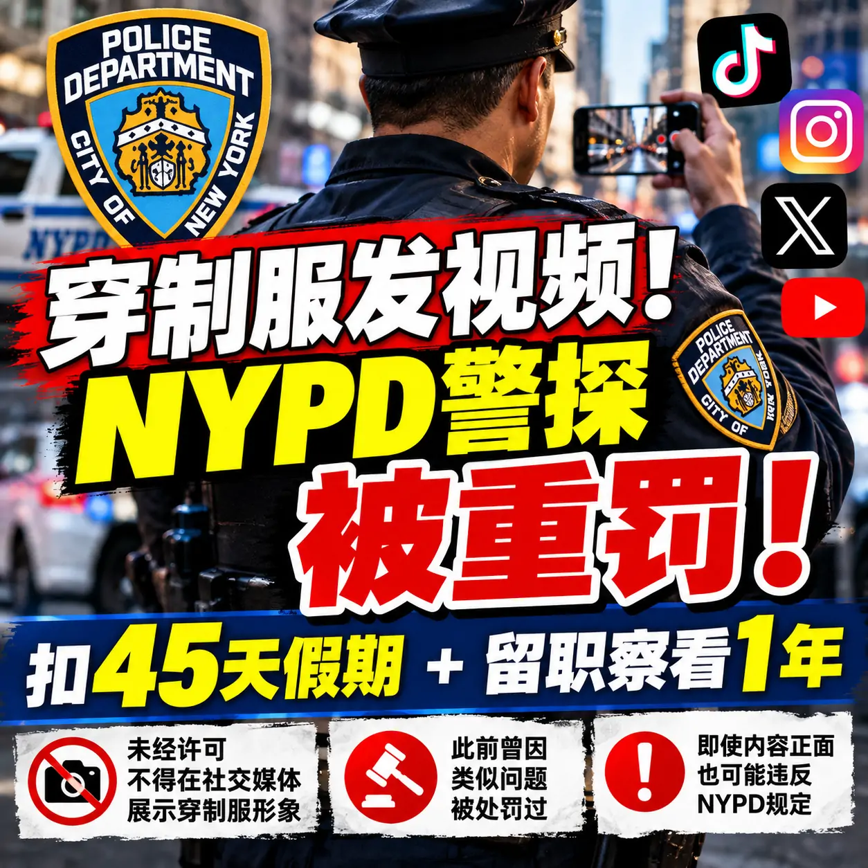 纽约警探穿制服发社交媒体视频遭重罚.webp